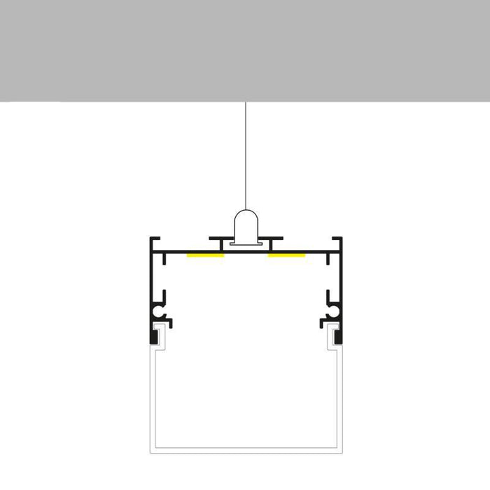Profil LED Traken, montaj suspendat/aplicat, aluminiu, 42 x 45 mm, 2 metri - ledia.roProfile suspendate