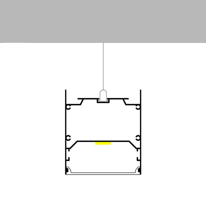 Profil LED Wef, montaj aparent sau suspendat, 75 x 75 mm, 2 metri - ledia.roProfile suspendate