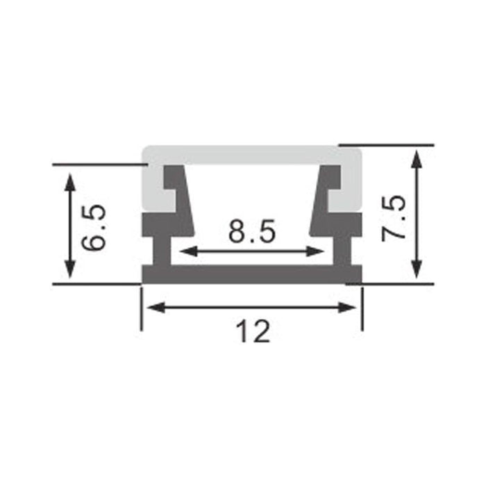 Profil Slim din aluminiu pentru banda LED, 7,5 x 12mm, 2 metri - ledia.roProfile de suprafata