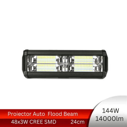 proiector auto 144w, proiector led auto, proiectoare auto flood beam, proiectoare off road dreptunghiulare, proiectoare led off road, proiector led auto offroad, proiector offroad 12v, proiector led offroad 24v camion, proiectoare led camion, proiectoare suv, proiector 12v auto
