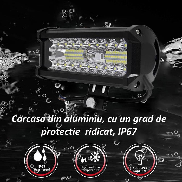 proiector offroad, proiector auto 120w, proiectoare led camion, proiectoare suv, proiector auto, proiectoare auto, proiectoare masini teren, proiector auto dreptunghiular, ledia.ro 
