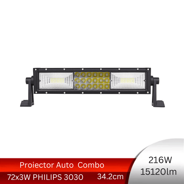 proiector auto dreptunghiular, proiector led auto 216w, proiectoare auto combo beam, proiectoare off road dreptunghiulare, proiectoare off road, proiector auto offroad 34cm, proiector offroad 12v-24v, proiectoare led camion, proiectoare suv, proiector 12v auto faza lunga faza scurta, ledia.ro