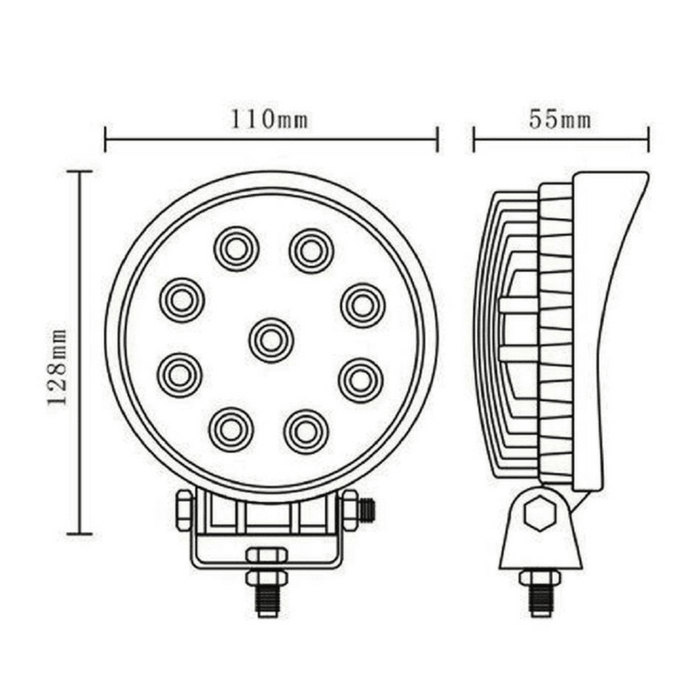 proiector auto rotund, proiector led auto 27w, proiectoare auto spot beam, proiectoare off road, proiector offroad 12v-24v, proiectoare led camion, proiectoare suv, proiector auto 1980lm, ledia.ro