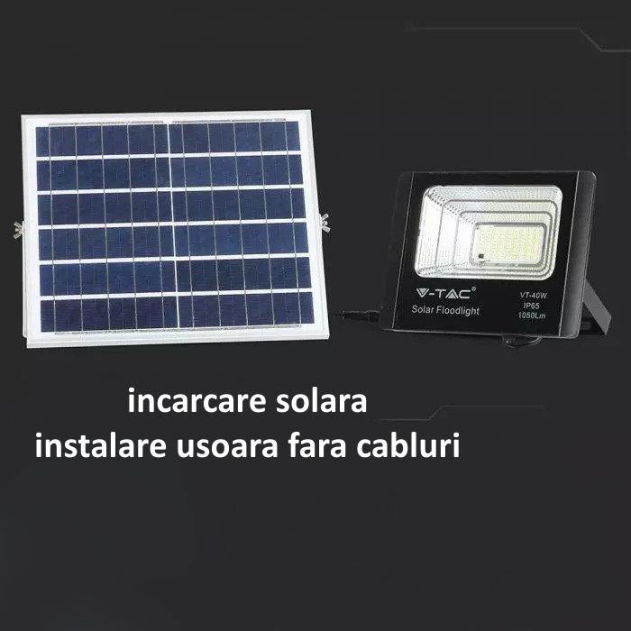 Proiector cu panou solar si telecomanda 16W/4000k IP65 - ledia.roProiectoare cu Panou Solar