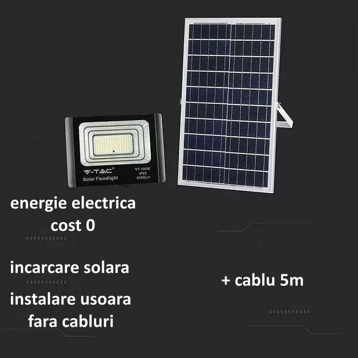 Proiector cu panou solar si telecomanda, 35W 4000K IP65 - ledia.roProiectoare cu Panou Solar