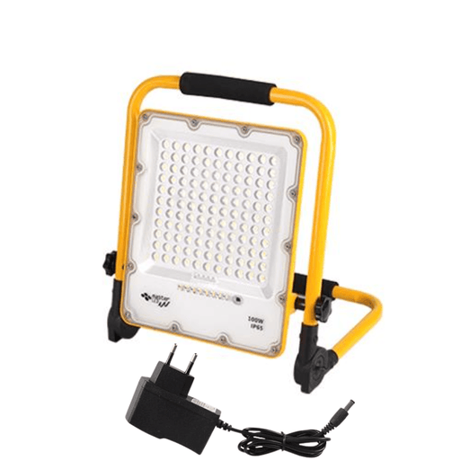 Proiector de lucru cu stativ pliabil, proiector cu acumulator, proiector led 100W/4500K, proiector led 1500 lumeni, acumulator 15AH, IP65 - ledia.ro