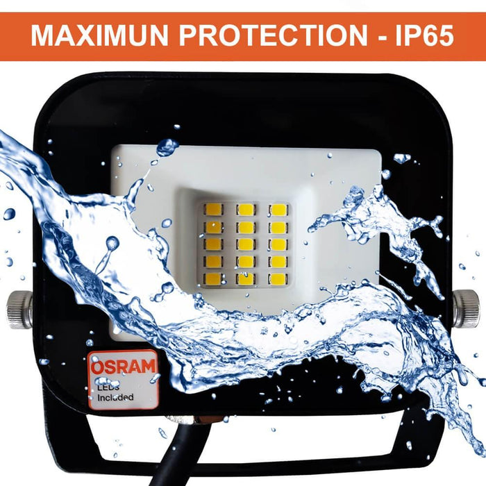 Proiector led 10W, proiector profesional, proiector cu led, proiector led lumina naturala, proiector led exterior, proiector led aluminiu, proiector chip Osram, proiector ip65, Proiector Osram, proiector dedeman, proiector iluminat exterior