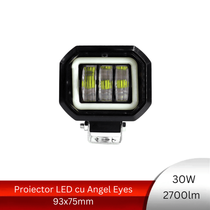 Proiector auto Angel Eyes, proiector moto, proiector atv, proiectoare atv, proiector led off road, proiectoare angel eyes 12v, proiector moto 30w, ledia.ro