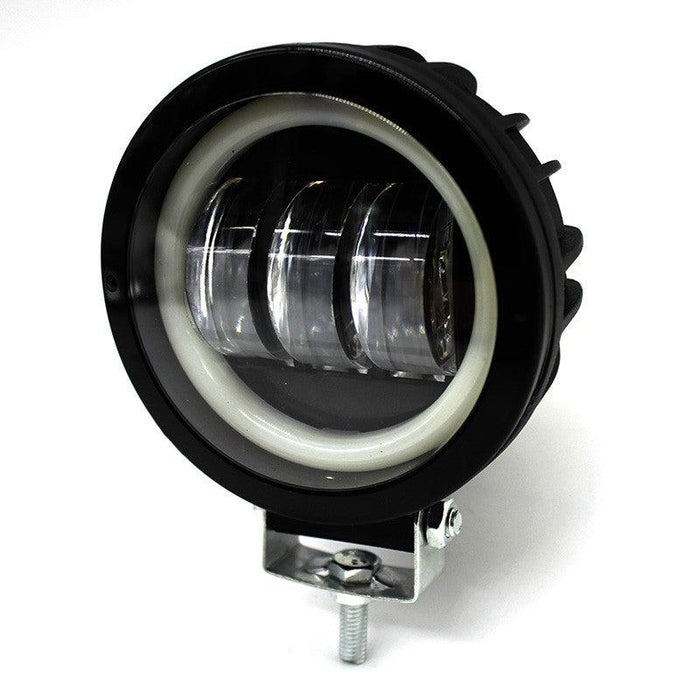 Proiector auto Angel Eyes, proiector rotund moto, proiector rotund atv, proiectoare rotunde atv, proiector led off road, proiectoare rotunde angel eyes 12v, proiector moto 30w, ledia.ro