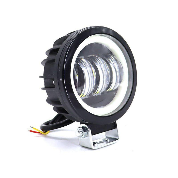 Proiector auto Angel Eyes, proiector rotund moto, proiector rotund atv, proiectoare rotunde atv, proiector led off road, proiectoare rotunde angel eyes 12v, proiector moto 30w, ledia.ro