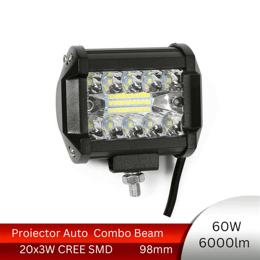 proiector auto dreptunghiular, proiector led auto 60w, proiectoare auto combo beam, proiectoare off road dreptunghiulare, proiectoare led off road, proiector led auto offroad, proiector offroad 12v, proiector led offroad 24v camion, proiectoare led camion, proiectoare suv, proiector 12v auto, ledia.ro