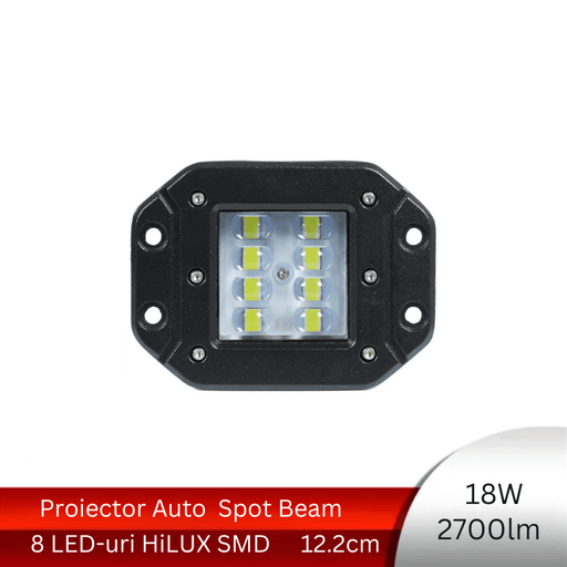 proiector auto dreptunghiular, proiector led auto 18w, proiectoare auto spot beam, proiectoare off road dreptunghiulare, proiectoare led off road, proiector led auto offroad 13cm, proiector offroad 12v-24v, proiectoare led camion, proiectoare suv, proiector 12v auto, ledia.ro