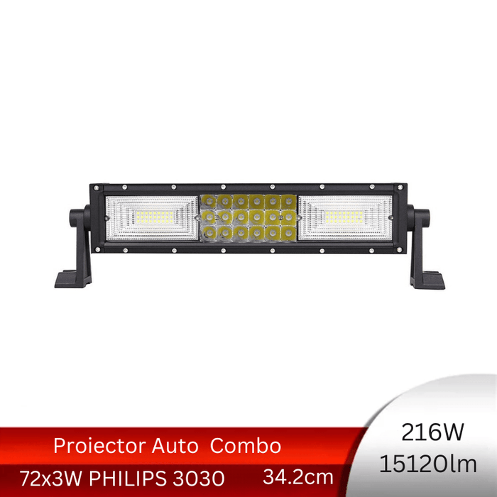 Proiector LED auto Offroad 216W/15120lm, 34.2 cm, Combo Beam - ledia.roProiectoare dreptunghiulare