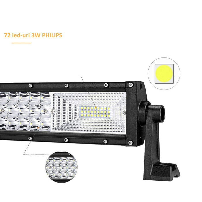 Proiector LED auto Offroad 216W/15120lm, 34.2 cm, Combo Beam - ledia.roProiectoare dreptunghiulare