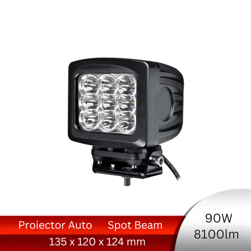 proiector auto patrat, proiector led auto 90w, proiectoare auto, proiectoare off road, proiector offroad 12v-24v, proiectoare led camion, proiectoare suv, proiector 12v-24v auto, ledia.ro