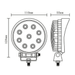 proiector auto rotund, proiector led auto 27w, proiectoare auto flood beam, proiectoare off road, proiector offroad 12v-24v, proiectoare led camion, proiectoare suv, proiector auto 1980lm, ledia.ro