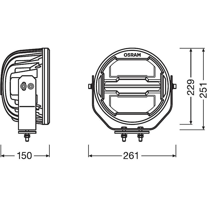 proiector auto Osram, proiector MX260-CB, proiector auto patrat, proiector offroad, proiector masini teren, proiector cube 60w, ledia.ro