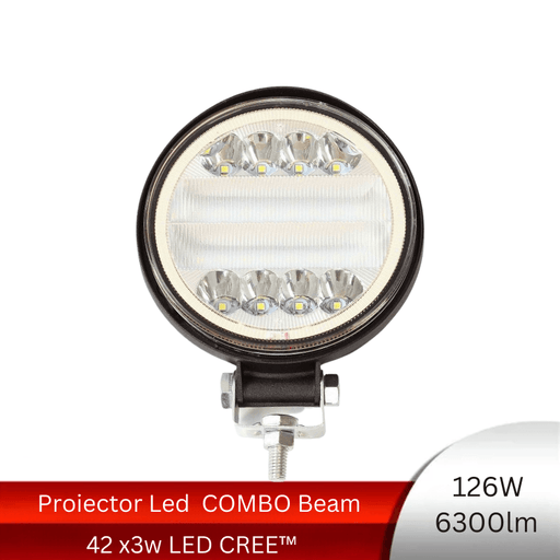 proiector offroad rotund, proiector auto 126w, proiectoare led camion, proiectoare suv, proiector auto 6300lm, proiectoare auto, proiectoare masini teren, proiector auto rotund, proiector auto combo beam, ledia.ro
