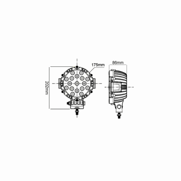 proiector offroad, proiector auto 51w, proiectoare led camion, proiectoare suv, proiector auto, proiectoare auto, proiectoare masini teren, proiector auto rotund, proiector auto flood beam, ledia.ro