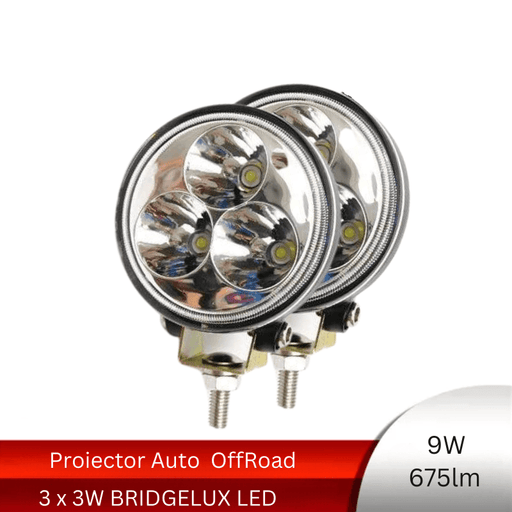 proiector auto rotund, proiector moto, proiectoare auto rotunde, proiector offroad, proiector auto offroad, proiector moto 9w, ledia.ro