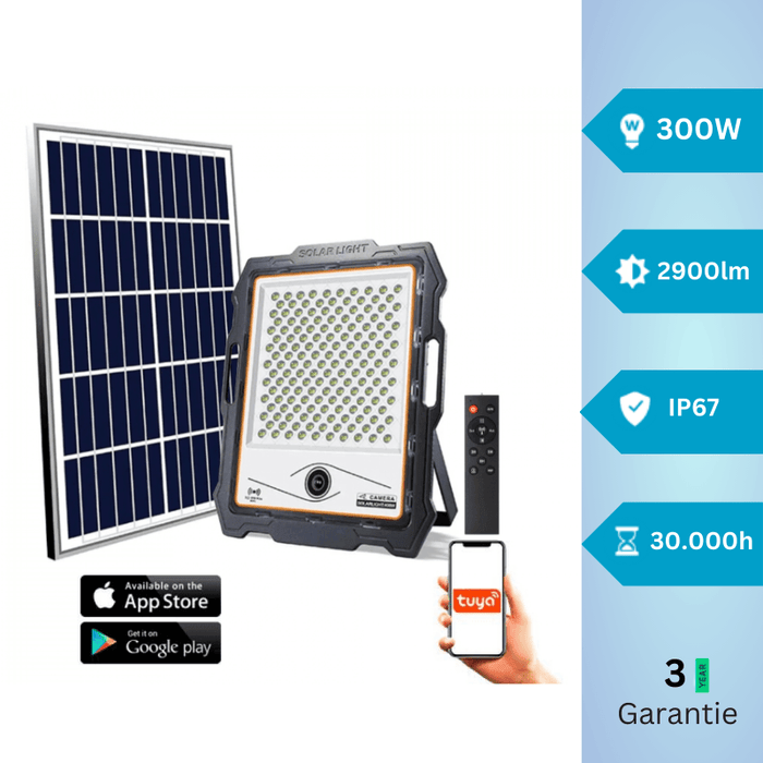 proiector solar, proiector cu camera wifi, proiector cu camera supraveghere, proiector cu panou solar, proiector wifi, proiector solar exterior, proiector wifi, proiector controlor aplicatie telefon, proiector solar 300w, ledia.ro