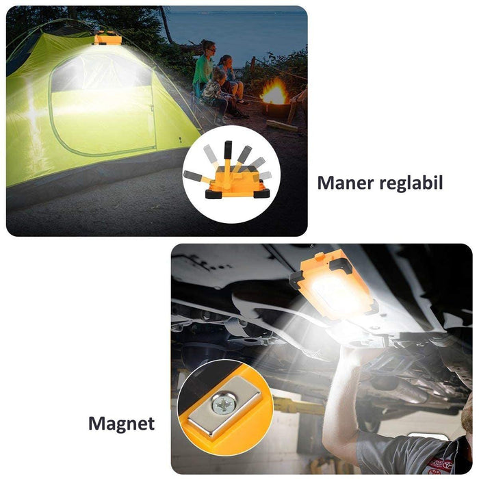 proiector cu incarcare solara, proiector camping, proiector power bank, proiector 50w, proiector solar, proiector led portabil, proiector baza magnetica, proiector solar led atelier auto, ledia.ro