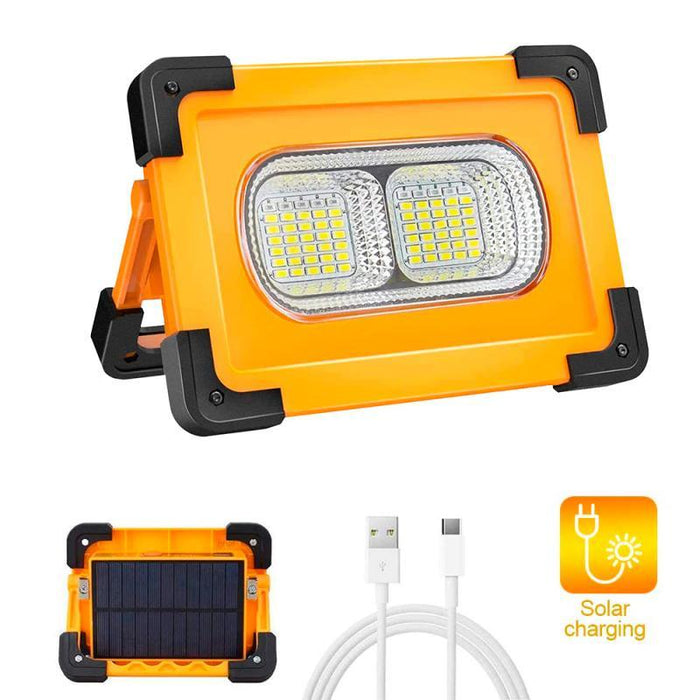 proiector cu incarcare solara, proiector camping, proiector power bank, proiector 50w, proiector solar, proiector led portabil, proiector baza magnetica, proiector solar led atelier auto, ledia.ro