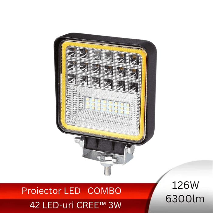 led bar auto 126w, proiector led auto patrat, proiectoare auto combo, proiectoare off road patrate, proiectoare led off road, proiector led auto offroad, proiector led patrat 12v auto, proiector led 24v camion, proiectoare led camion, bara led off road, led bara auto, proiectoare suv, proiector 12v auto
