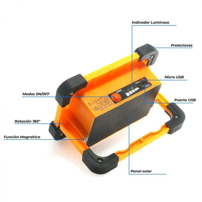 proiector solar 30w, proiector led incarcare solara, proiector led solar, proiectoare solare, proiector cu leduri incarcare solara, proiector solar power bank, proiector solar camping, proiector led portabil, ledia.ro