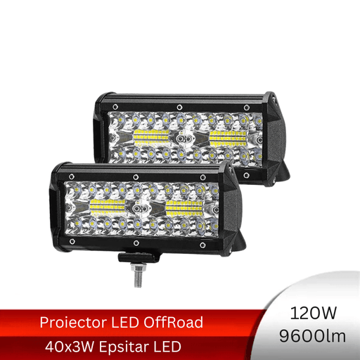 set proiectoare auto, proiector auto off road 120w, proiectoare auto SUV, proiector led auto 120w, led bar auto, ledia.ro