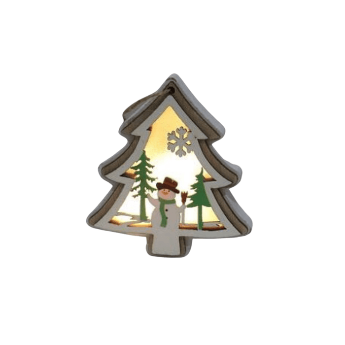Set 3 Ornamente LED din lemn pentru brad, lumina calda - ledia.roOrnamente LED