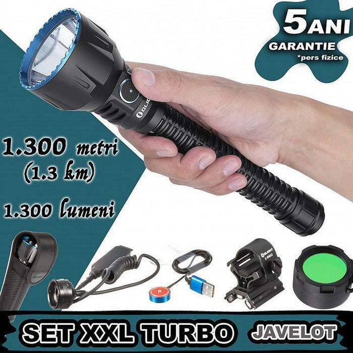 lanterna vanatoare, lanterne profesionale cu acumulator, lanterne profesionale puternice, lanterne profesionale led, lanterne profesionale reincarcabile, kit complet vanatoare Javelot Turbo, ledia.ro